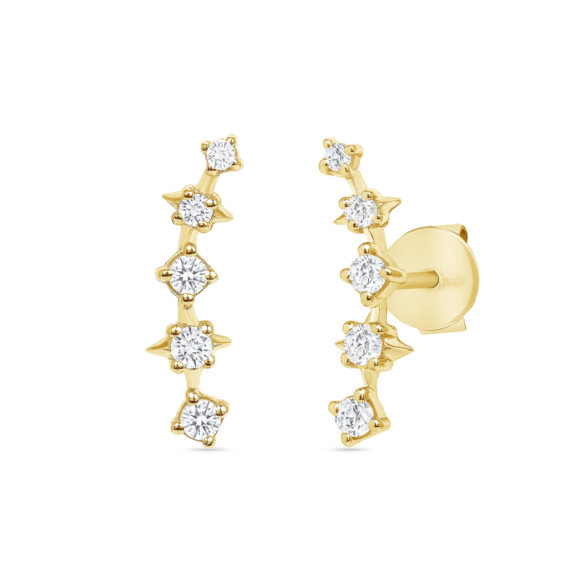 Diamond crawler stud on sale earrings