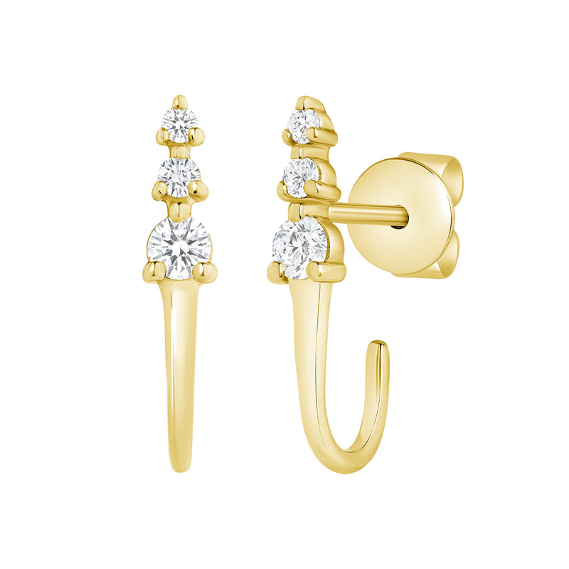 TRIPLE DIAMOND SURGE EARRINGS