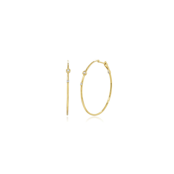 Love Bolt Diamond Accent Hoops (Large)