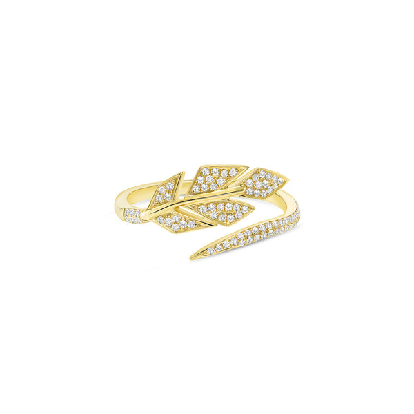 Diamond Pave Leaf Wrap Ring