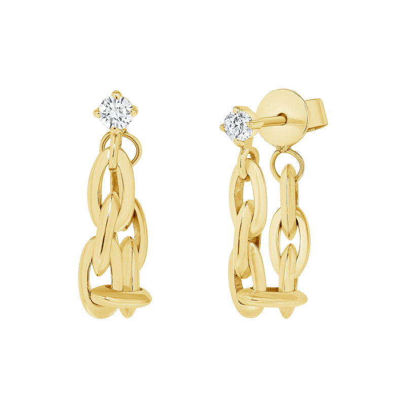 LARGE LOOPING LINK STUD EARRINGS