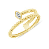 MARQUISE DIAMOND BEZEL COIL TEXTURE WRAP RING